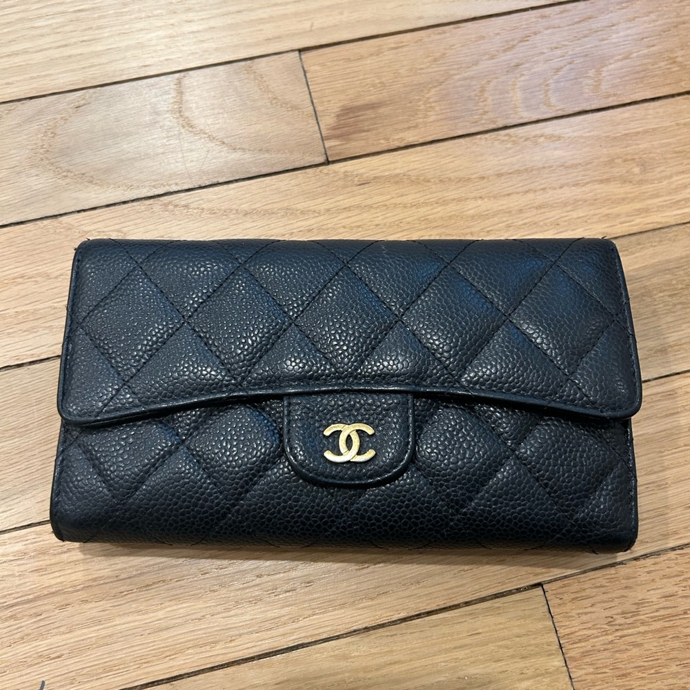 Chanel Black Quilted Wallet